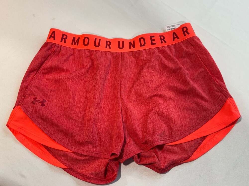 Under Armour HeatGear Running Shorts Pink Coral Athletic Gym Workout Medium